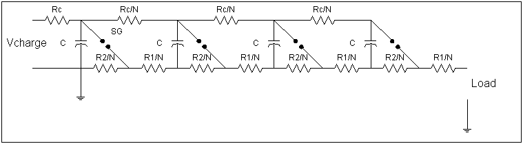 Marx Generator with integrated wave-shaping resistors